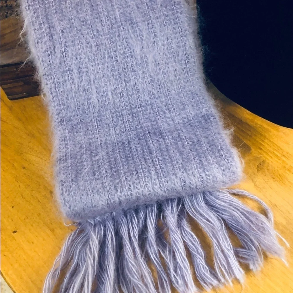 Penthouse Knits Blue Knit Scarf Made in USA
